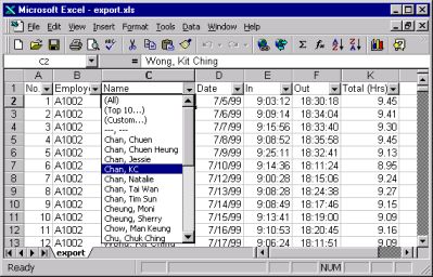Select Data in MS Excel
